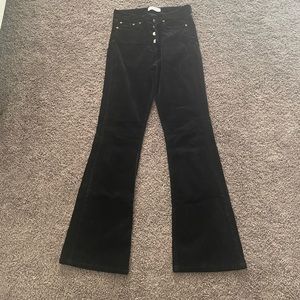 Dark Navy/Black Wide Leg Corduroy Pants